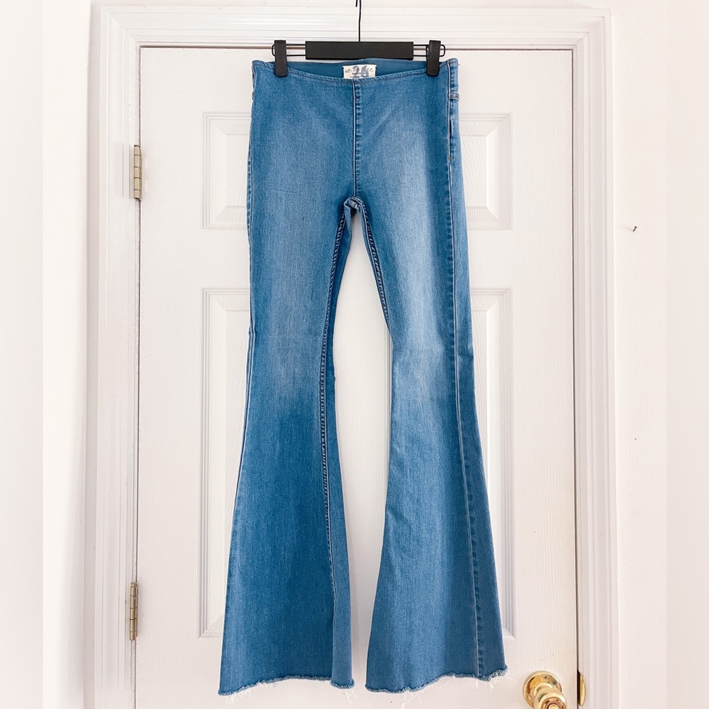 We The Free Elastic Waist Bell Bottom Jeans